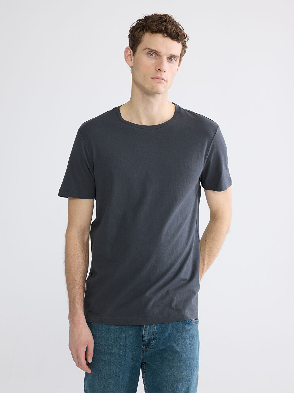 Bisiklet Yaka Penye Erkek Tişört