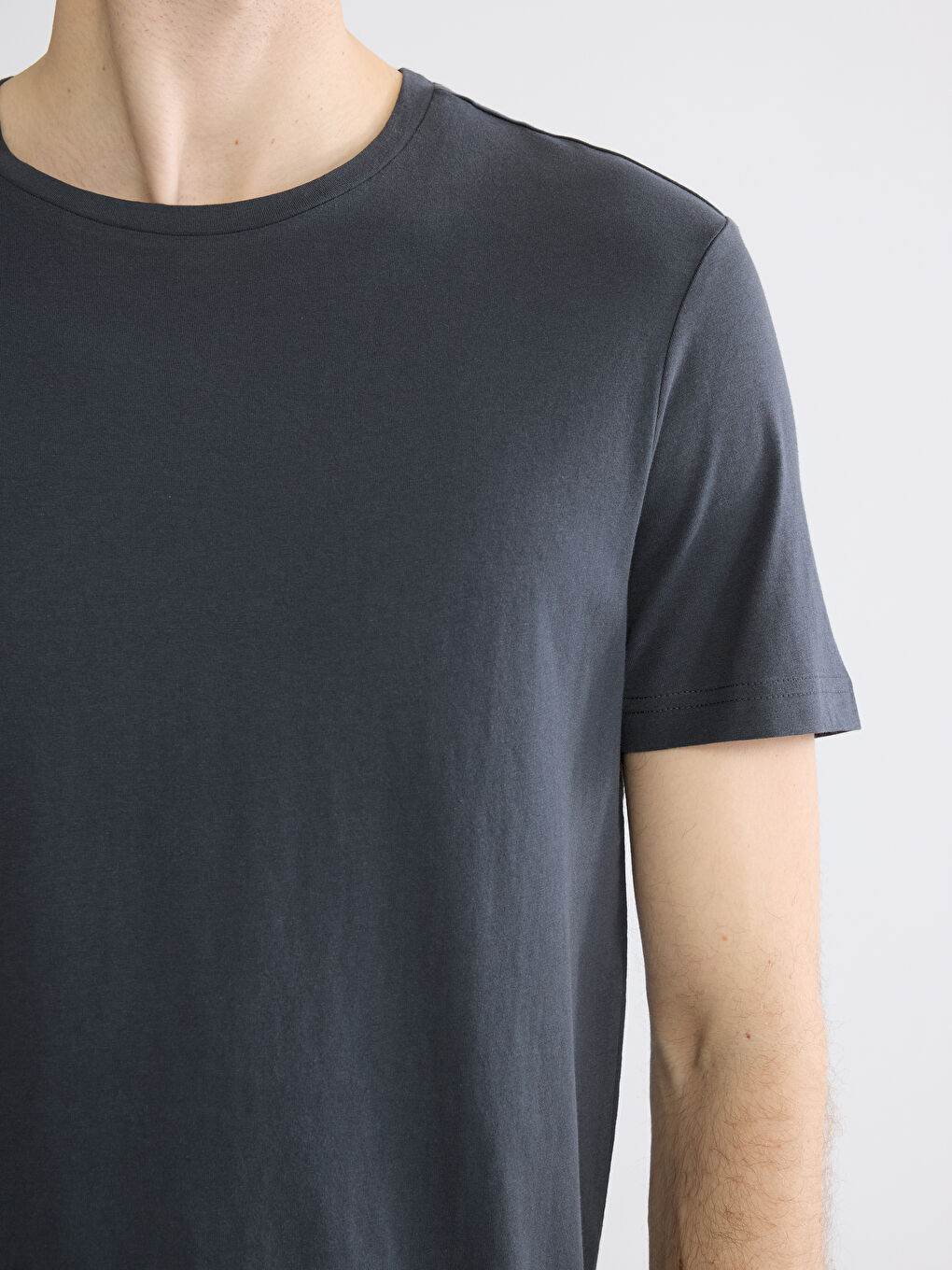 Bisiklet Yaka Penye Erkek Tişört-2