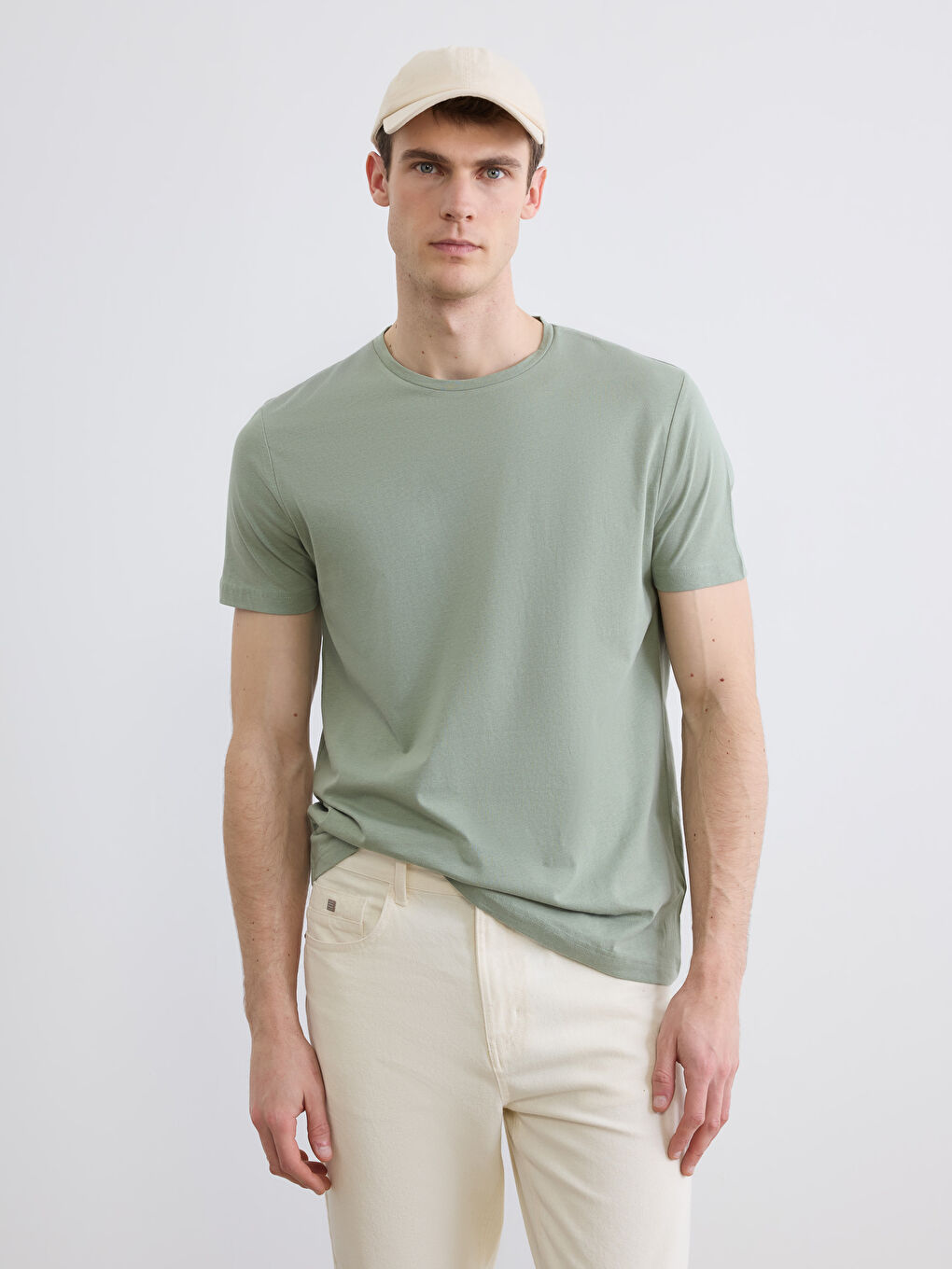 Bisiklet Yaka Penye Erkek Tişört