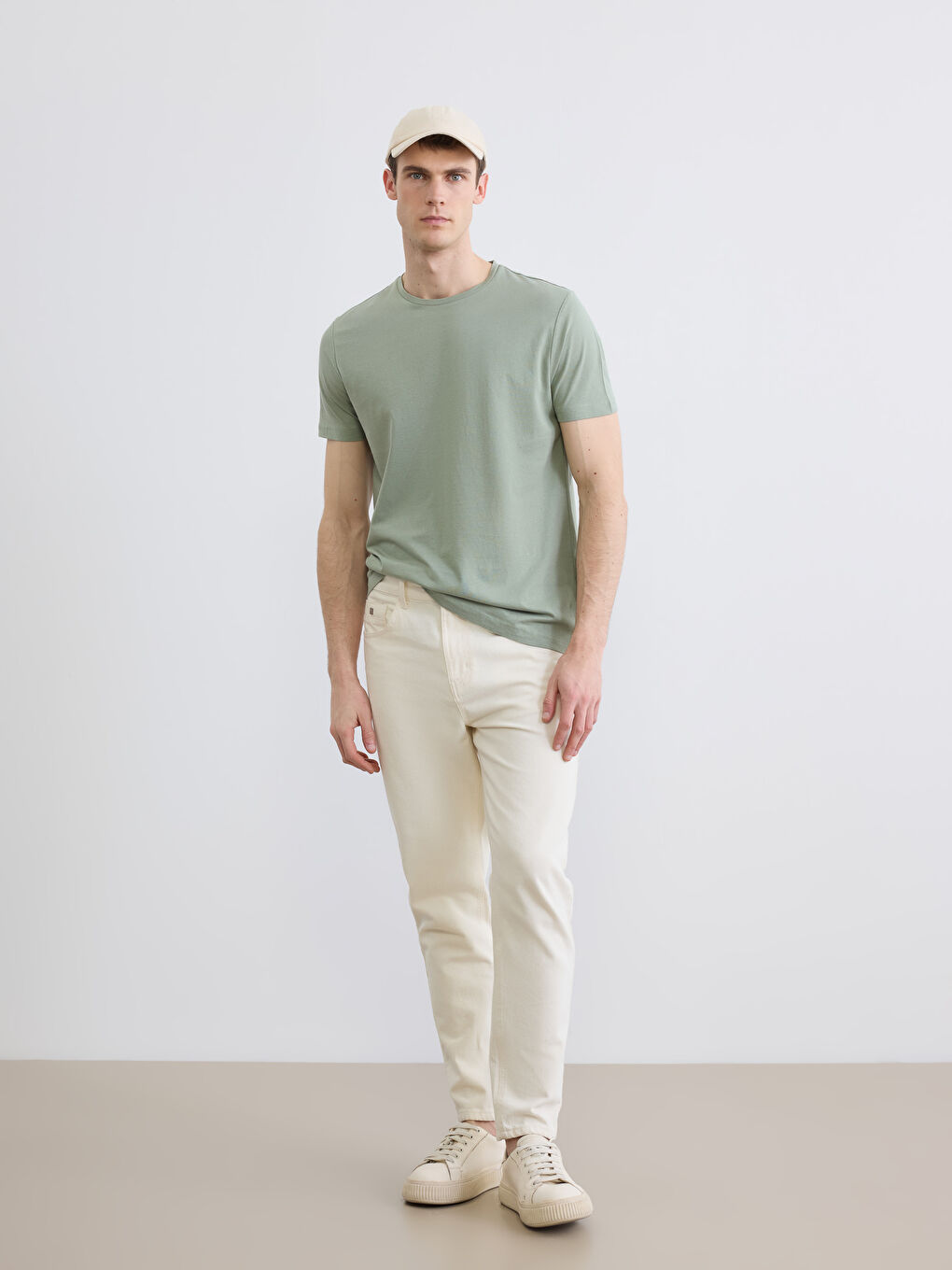 Bisiklet Yaka Penye Erkek Tişört-1