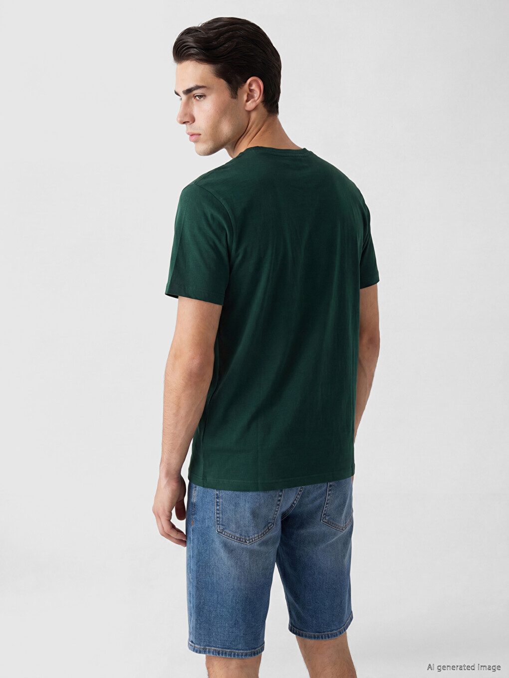 Crew Neck Slim Fit Jersey Men's T-shirt-2