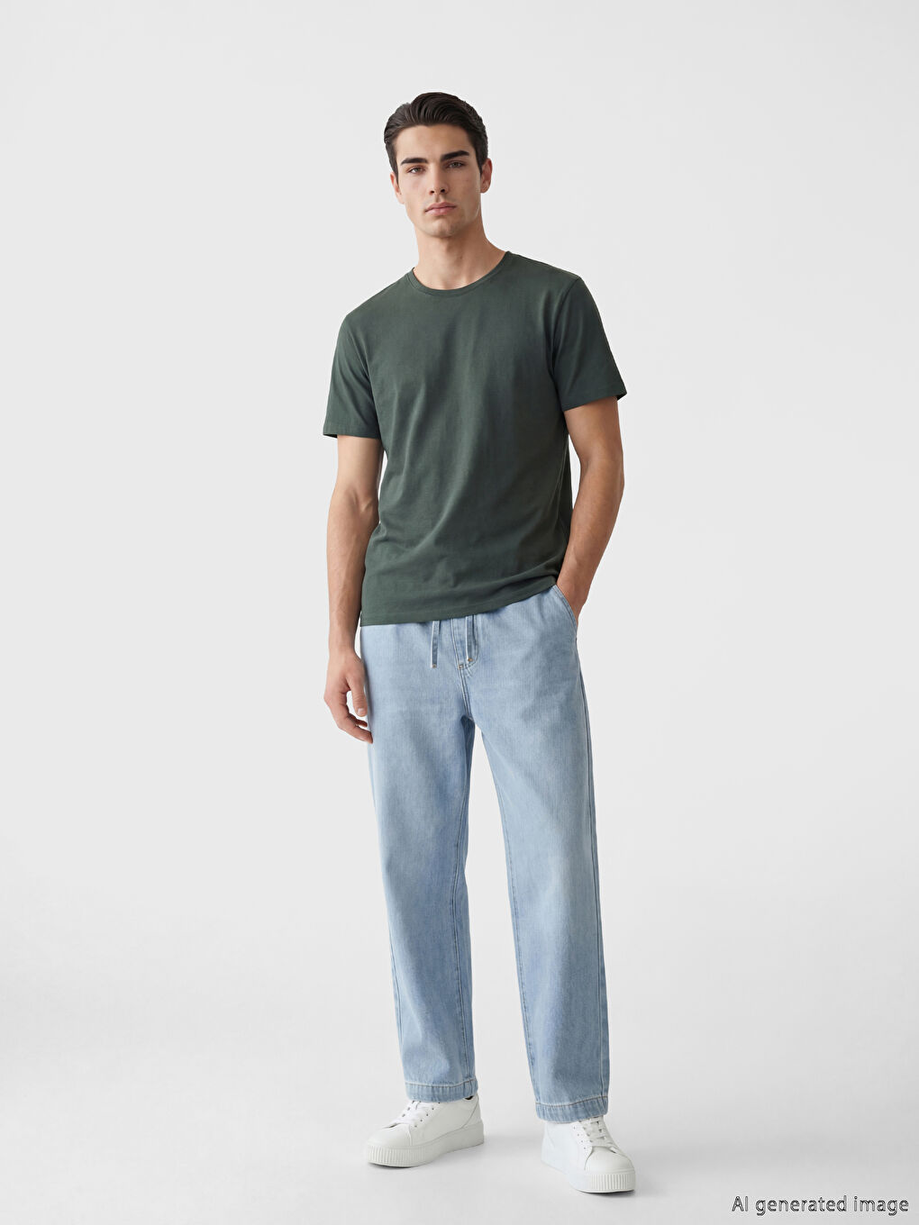 تي شيرت اخضر رجال-1