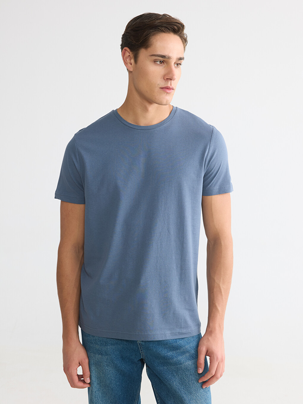 Slim Fit Crew Neck Short Sleeve Jersey Men's T-shirt