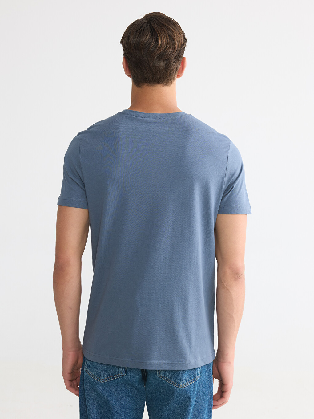 Slim Fit Crew Neck Short Sleeve Jersey Men's T-shirt-3