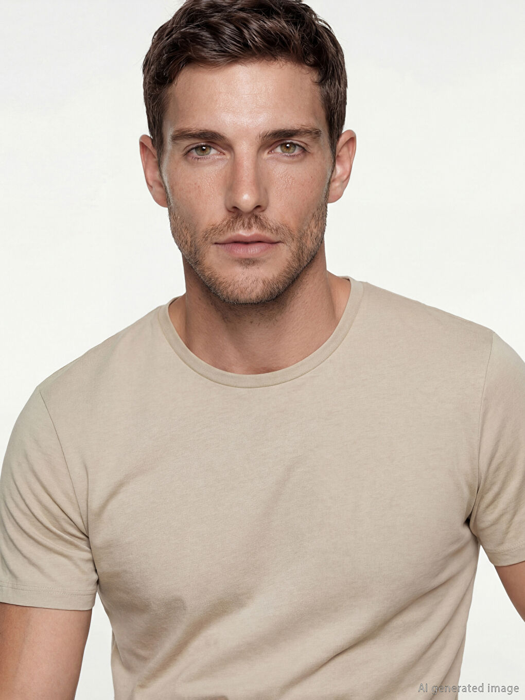 Mann BEIGE T-Shirt-2