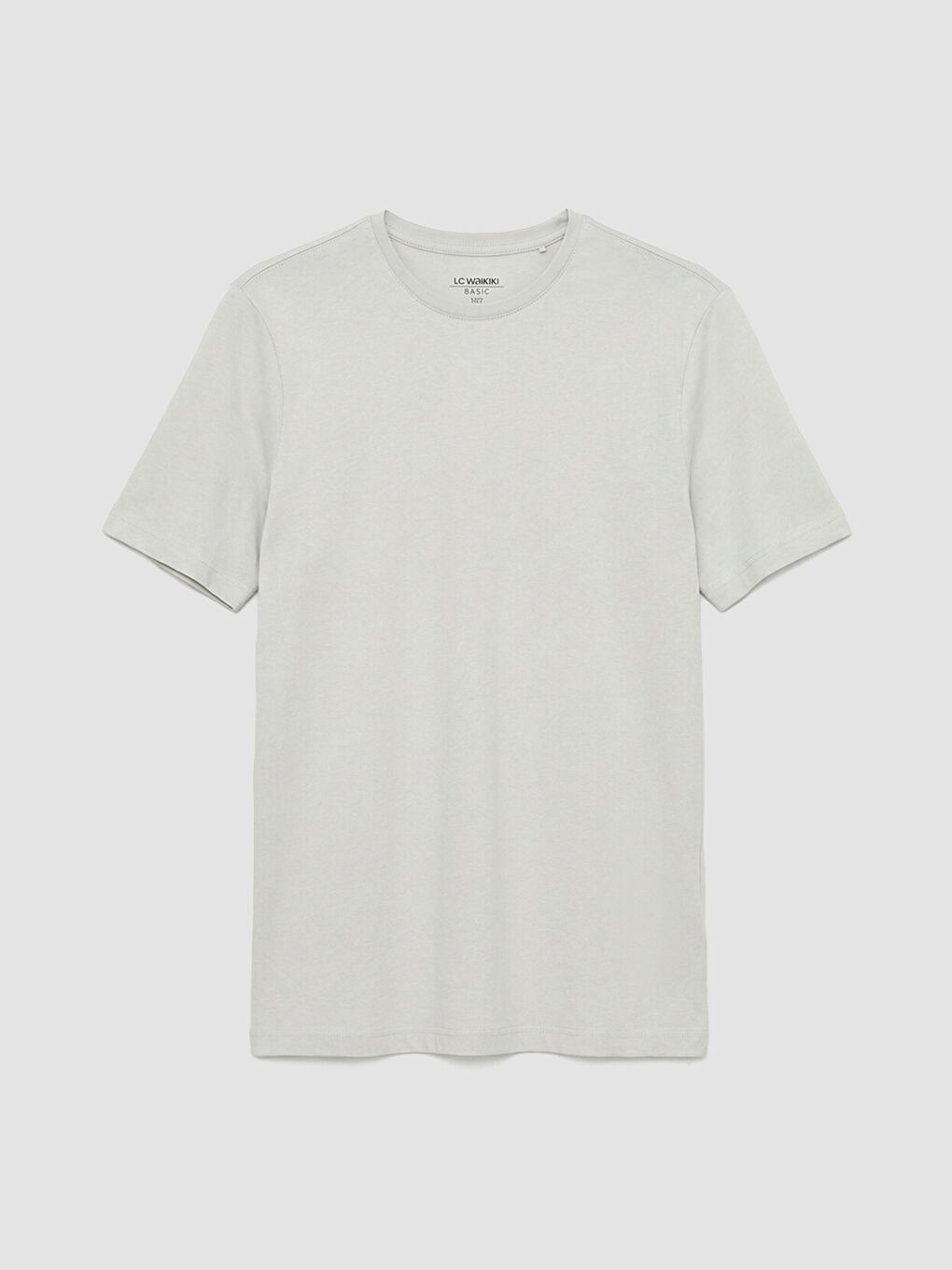 Gri Bisiklet Yaka Penye Erkek Tişört