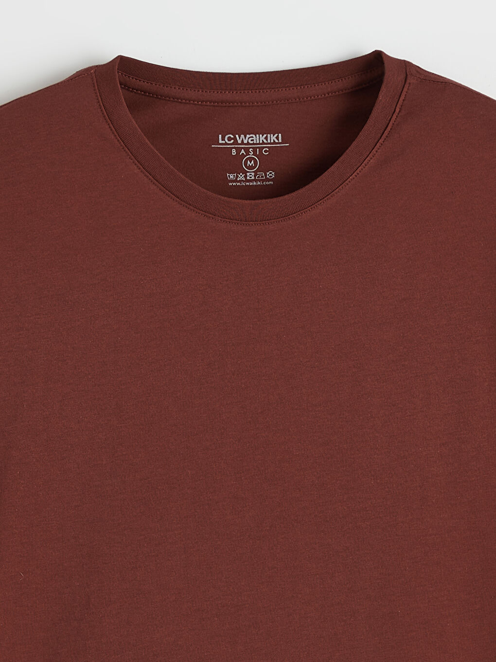 Kahverengi Bisiklet Yaka Penye Erkek Tişört-1