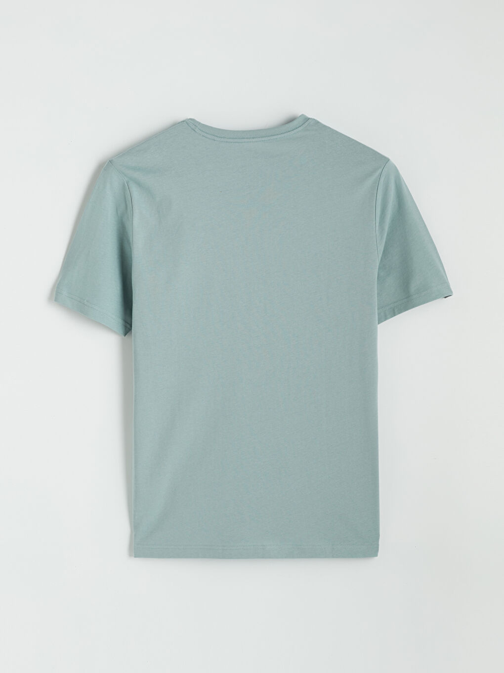تي شيرت بسيط بقصّة عادية من قطن 100%-2
