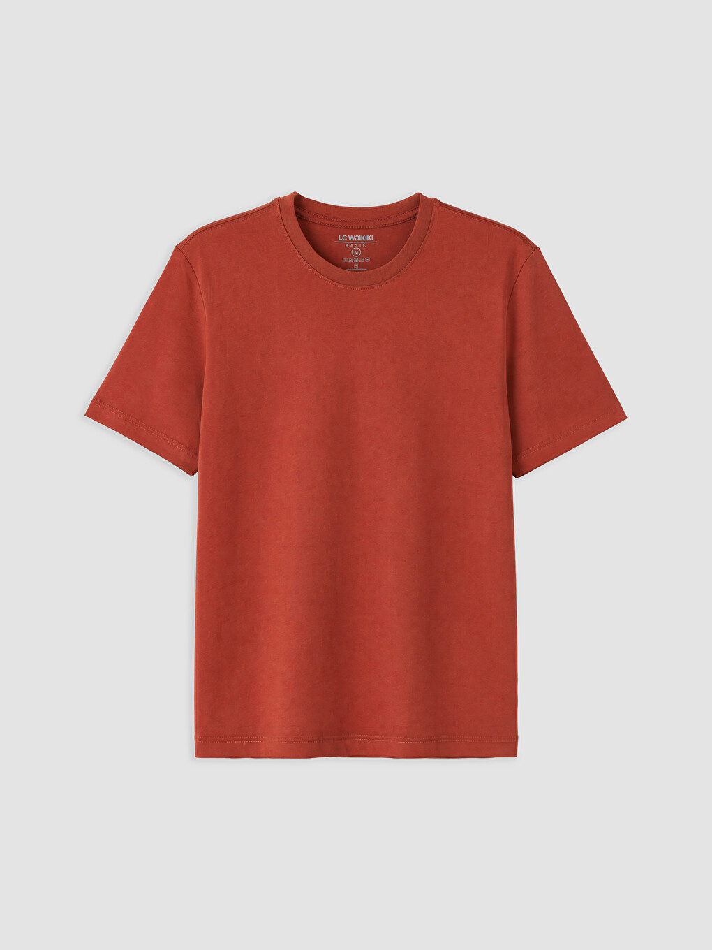 Turuncu %100 Pamuk Regular Fit Basic Tişört-3