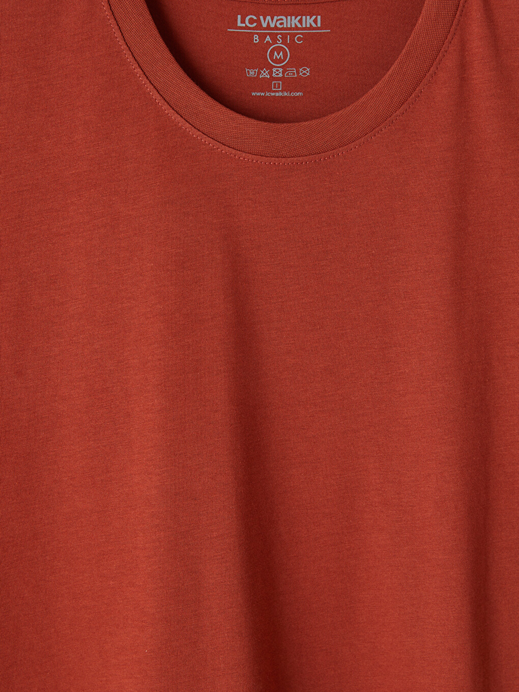 Turuncu %100 Pamuk Regular Fit Basic Tişört-5