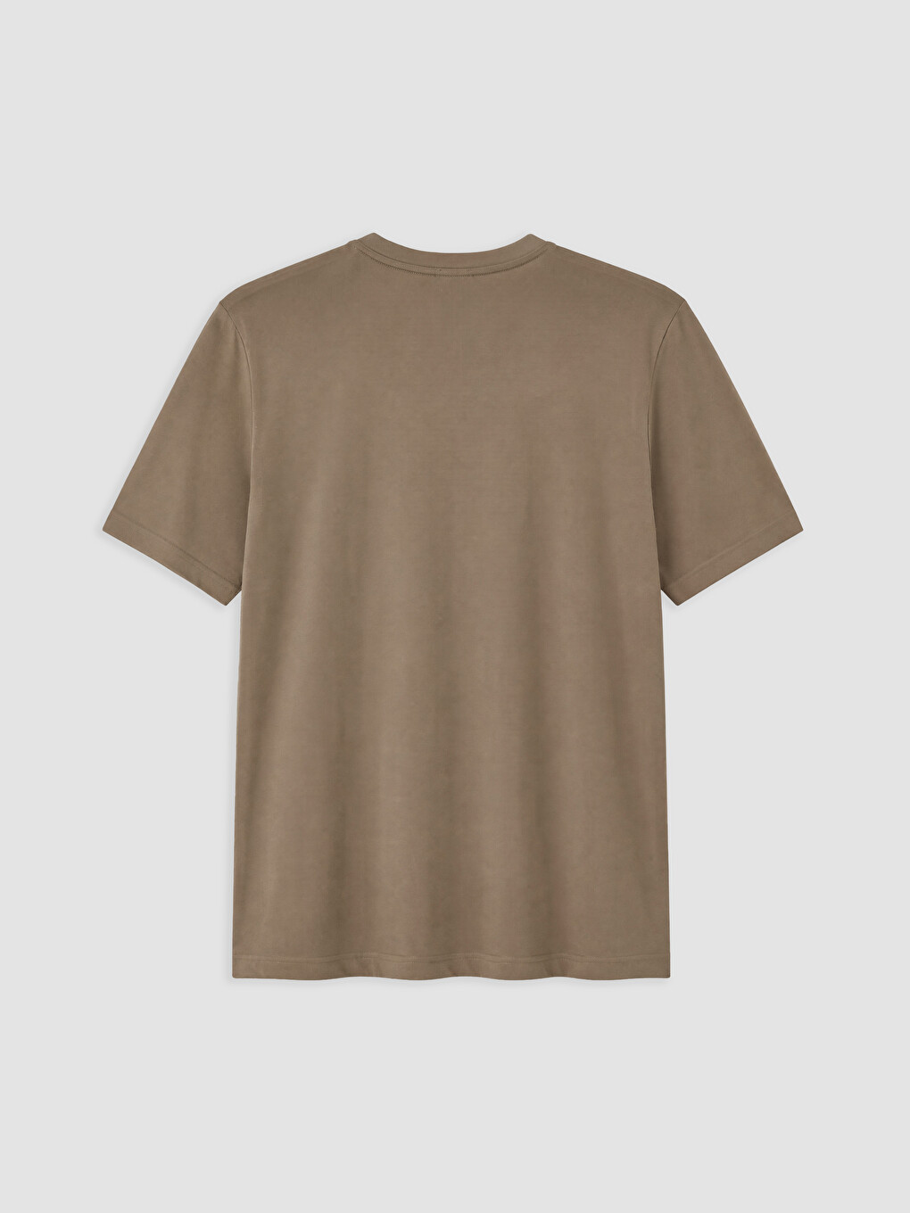 Kahverengi %100 Pamuk Regular Fit Basic Tişört-5