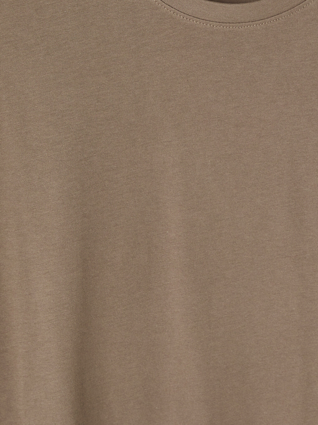 Kahverengi %100 Pamuk Regular Fit Basic Tişört-6