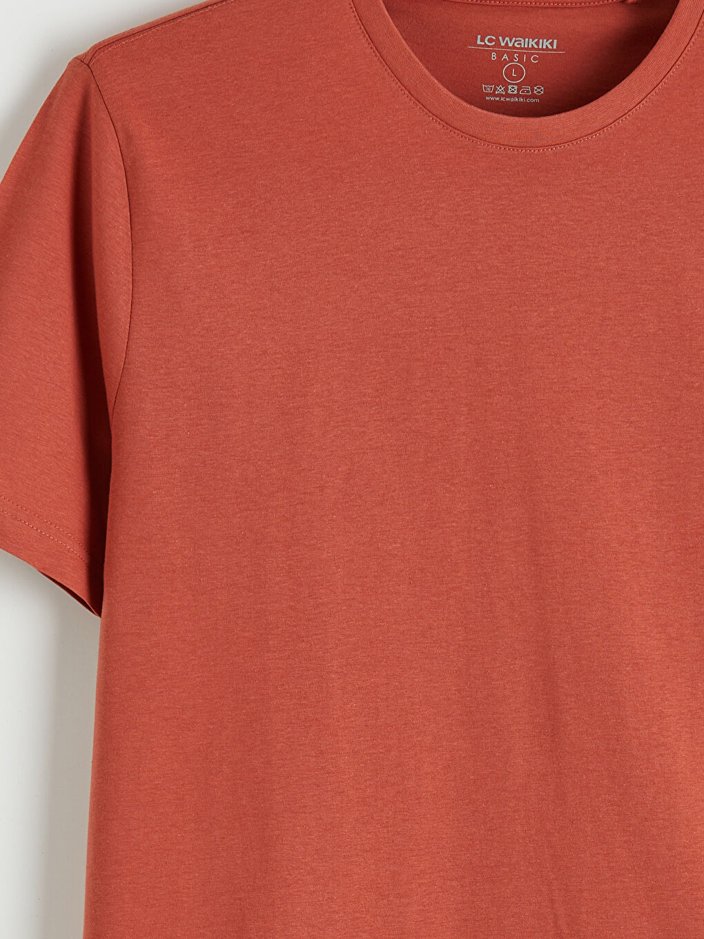 Kahverengi Bisiklet Yaka Penye Erkek Tişört-6