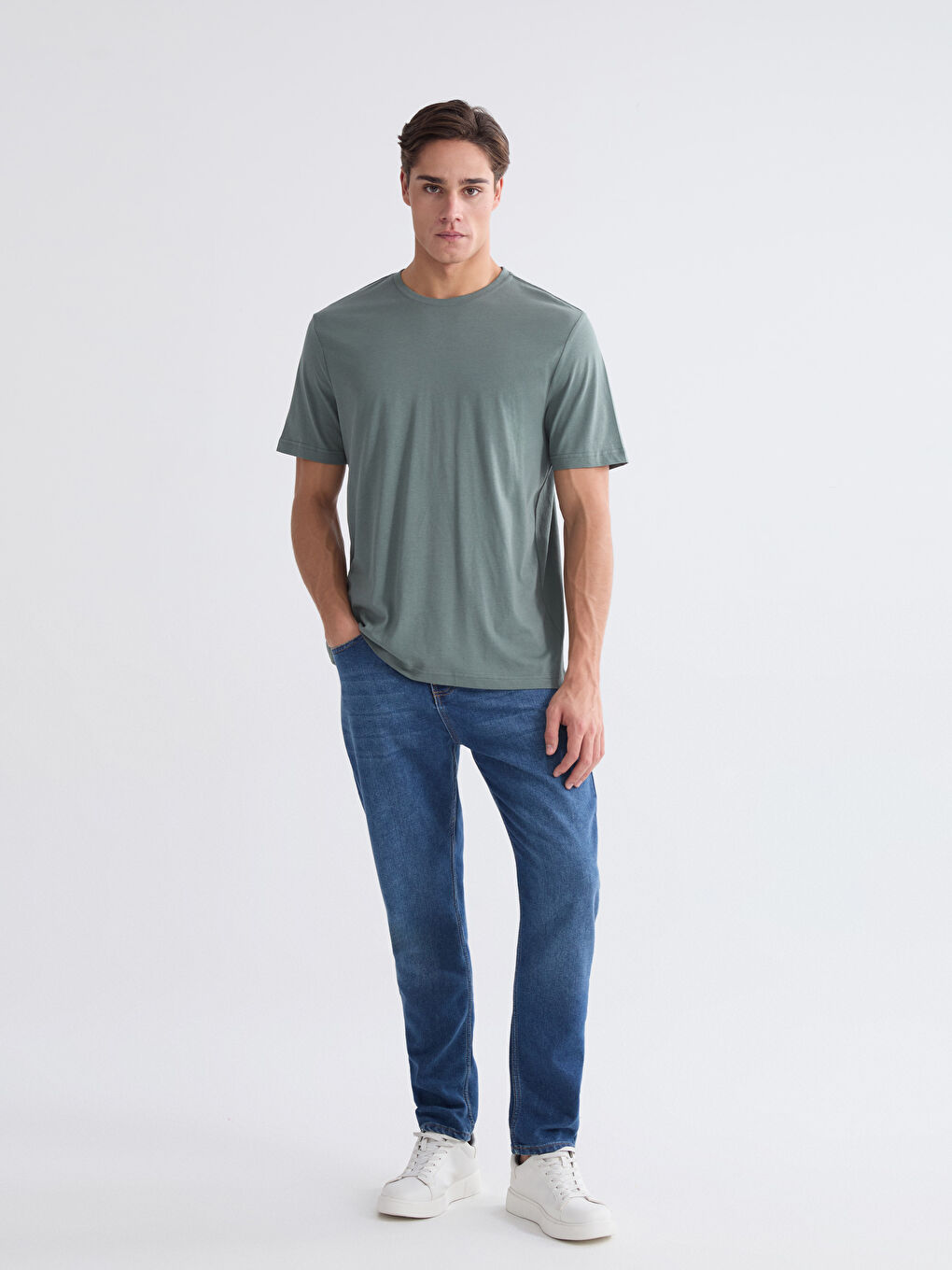 Мужчины Зелёный Футболка-1