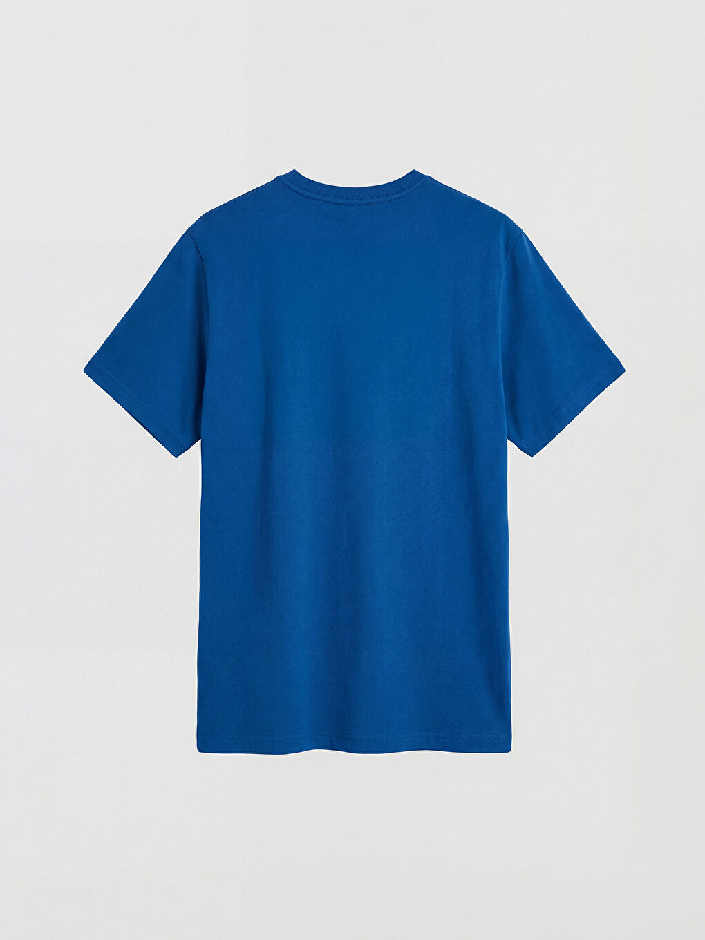 Mavi Bisiklet Yaka Erkek Penye Tişört-1