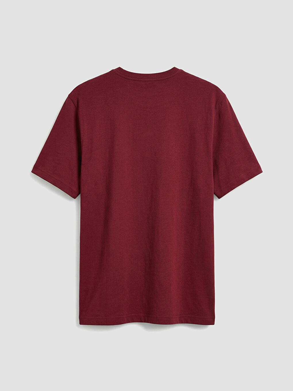 Bordo Bisiklet Yaka Penye Erkek Tişört-1