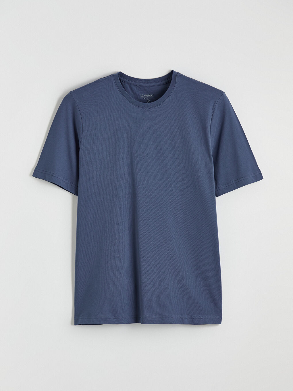 İndigo Bisiklet Yaka Erkek Penye Tişört-4