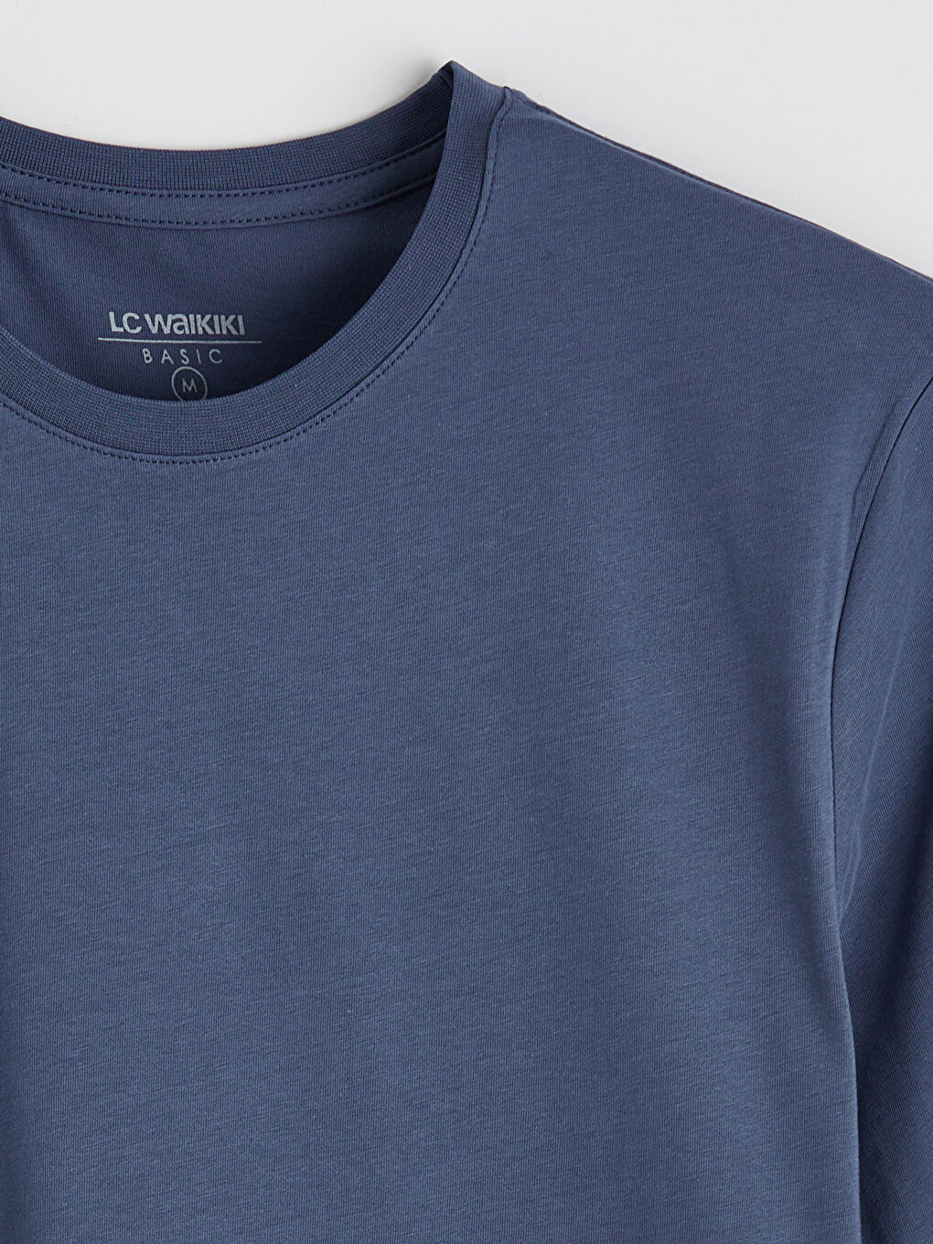 İndigo Bisiklet Yaka Erkek Penye Tişört-5