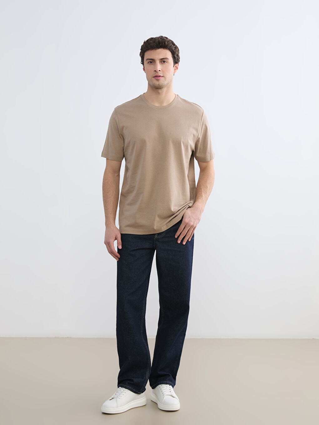 Bisiklet Yaka Erkek Penye Tişört-1