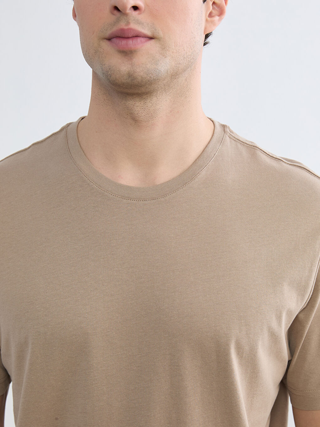 Bisiklet Yaka Erkek Penye Tişört-2