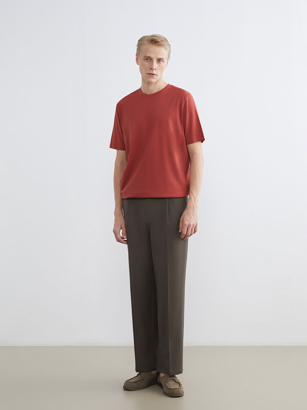 Мужчины Оранжевый Футболка-1