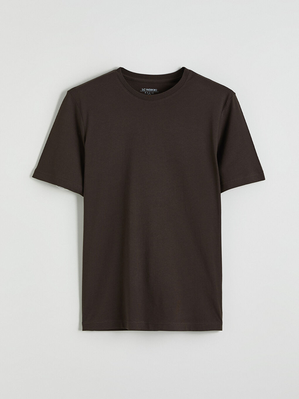 Kahverengi Bisiklet Yaka Penye Erkek Tişört