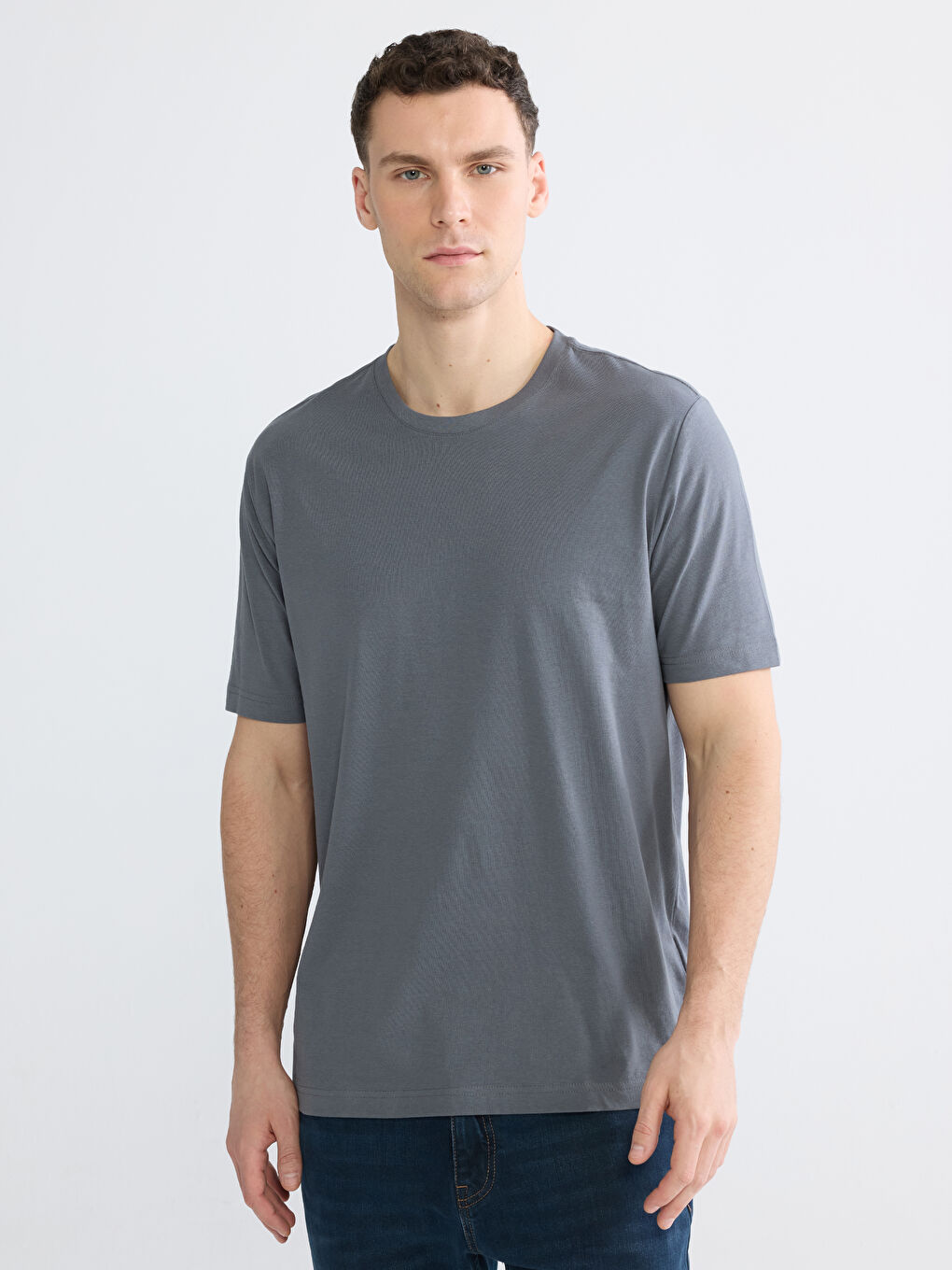Футболка из джерси с круглым вырезом для мужчин