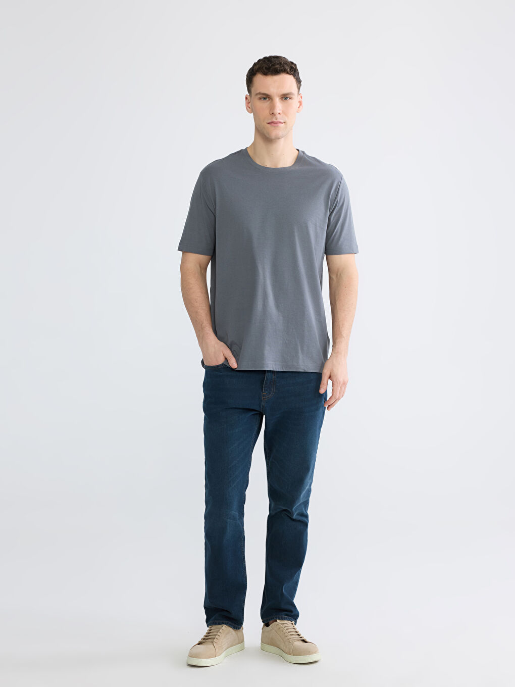 Футболка из джерси с круглым вырезом для мужчин-1