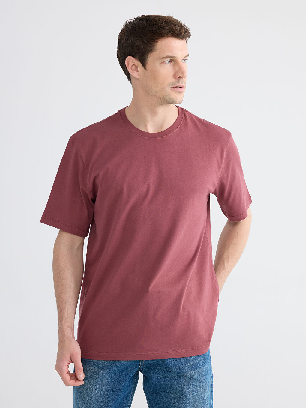 Bisiklet Yaka Erkek Penye Tişört