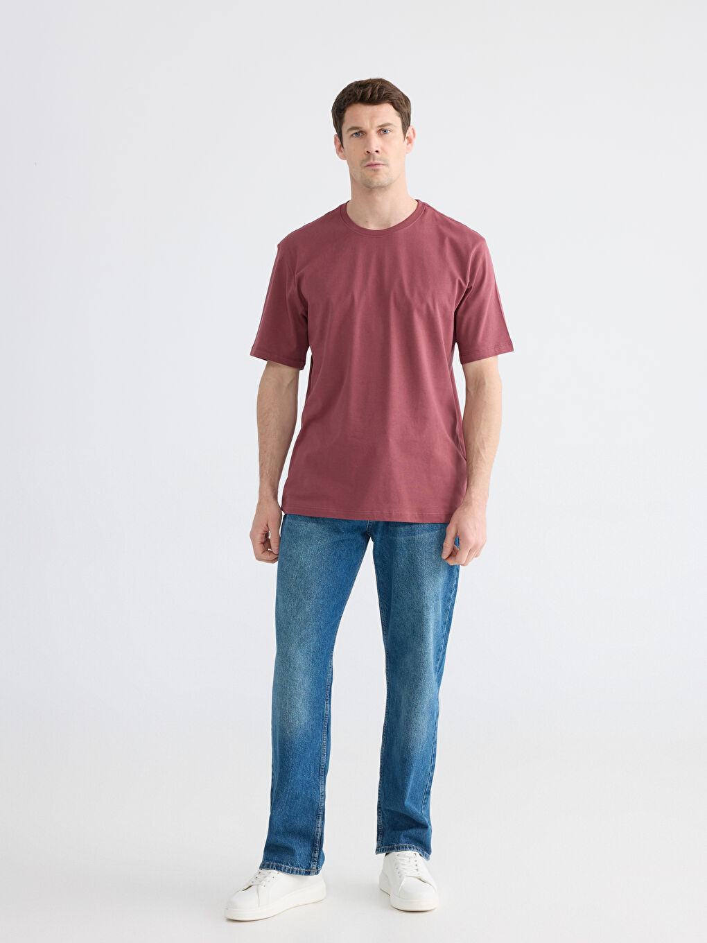 Bisiklet Yaka Erkek Penye Tişört-1