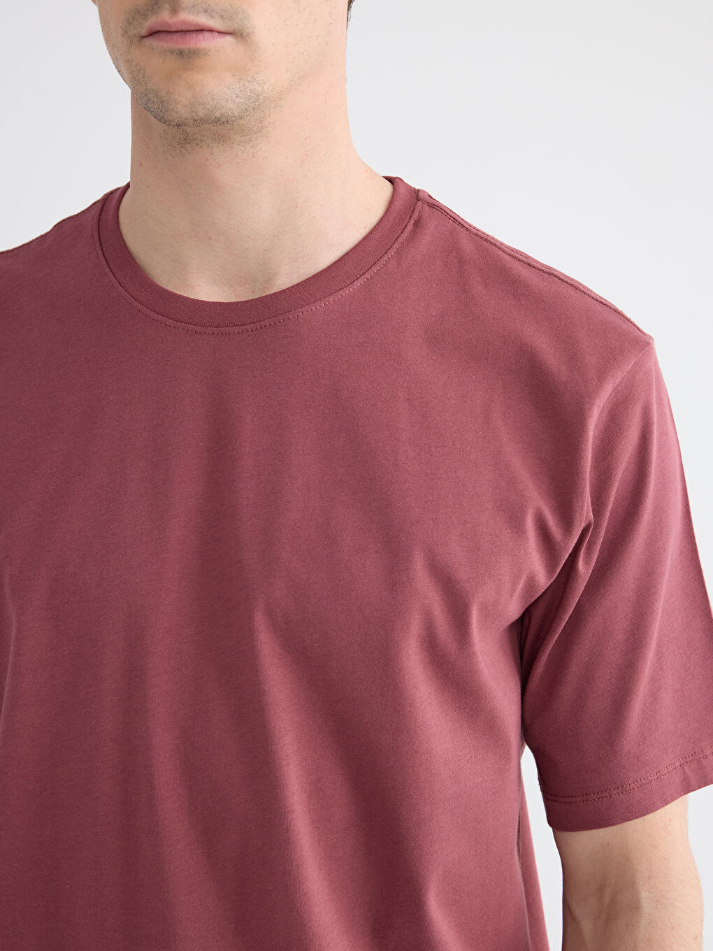 Bisiklet Yaka Erkek Penye Tişört-2