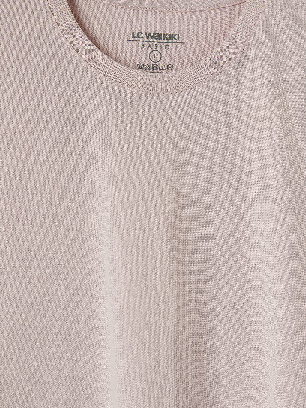 Pembe %100 Pamuk Regular Fit Basic Tişört-5
