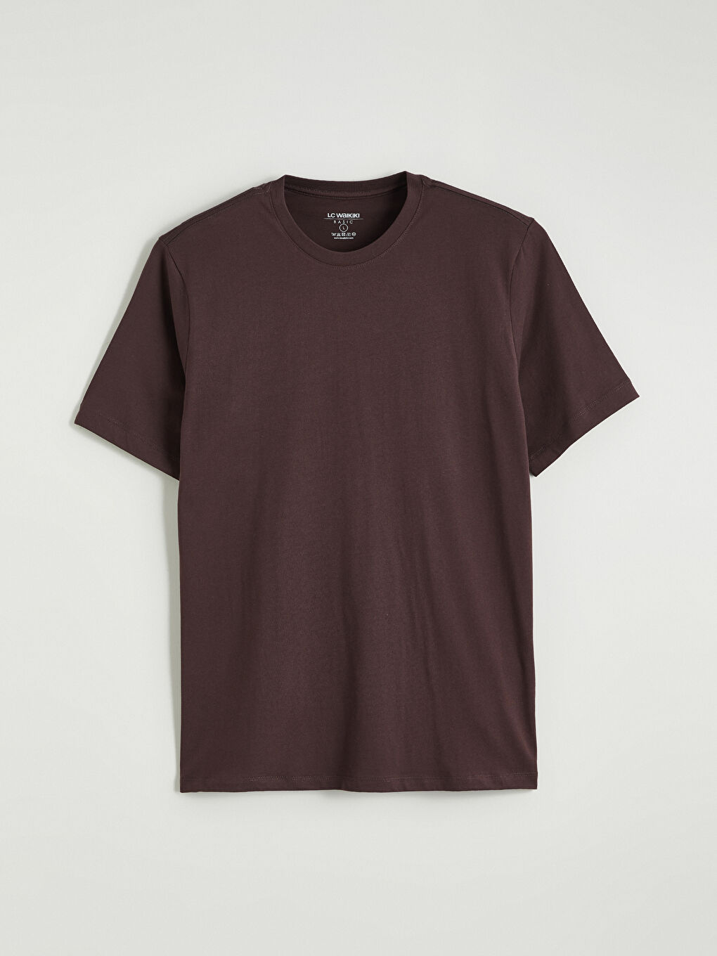 Kahverengi Bisiklet Yaka Erkek Penye Tişört-4