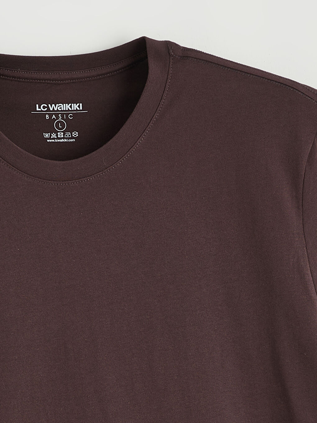 Kahverengi Bisiklet Yaka Erkek Penye Tişört-5