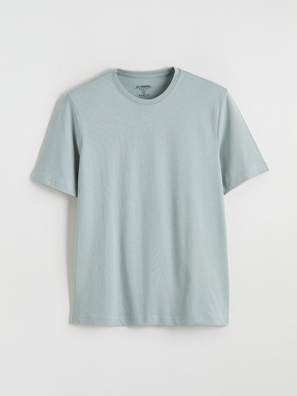 Yeşil Bisiklet Yaka Penye Erkek Tişört-4