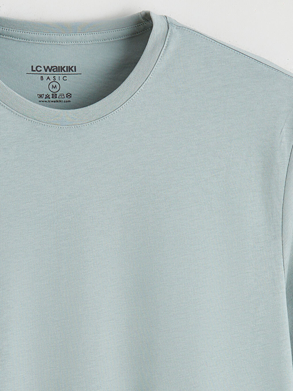 Yeşil Bisiklet Yaka Penye Erkek Tişört-5