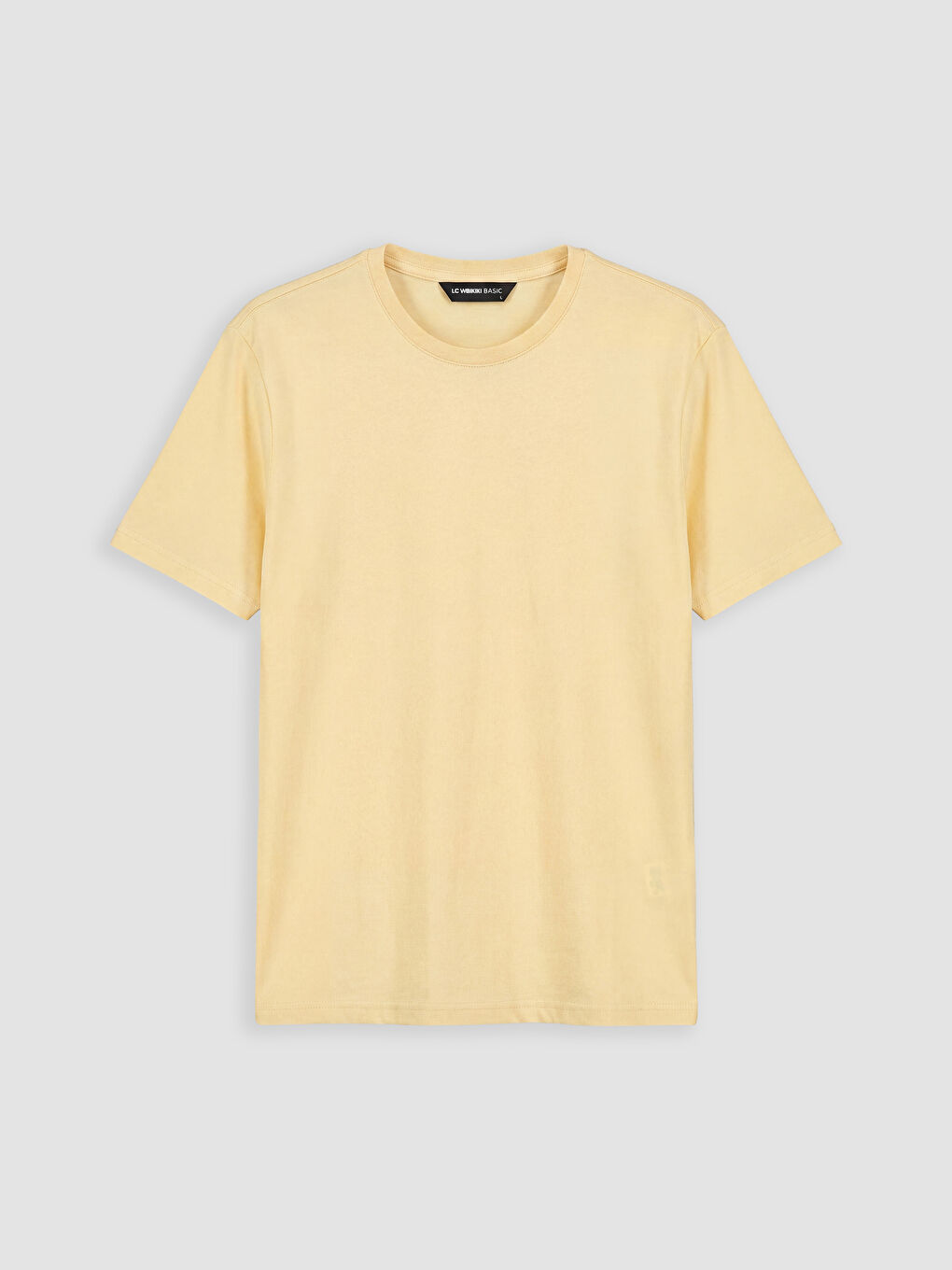Sarı %100 Pamuk Regular Fit Basic Tişört