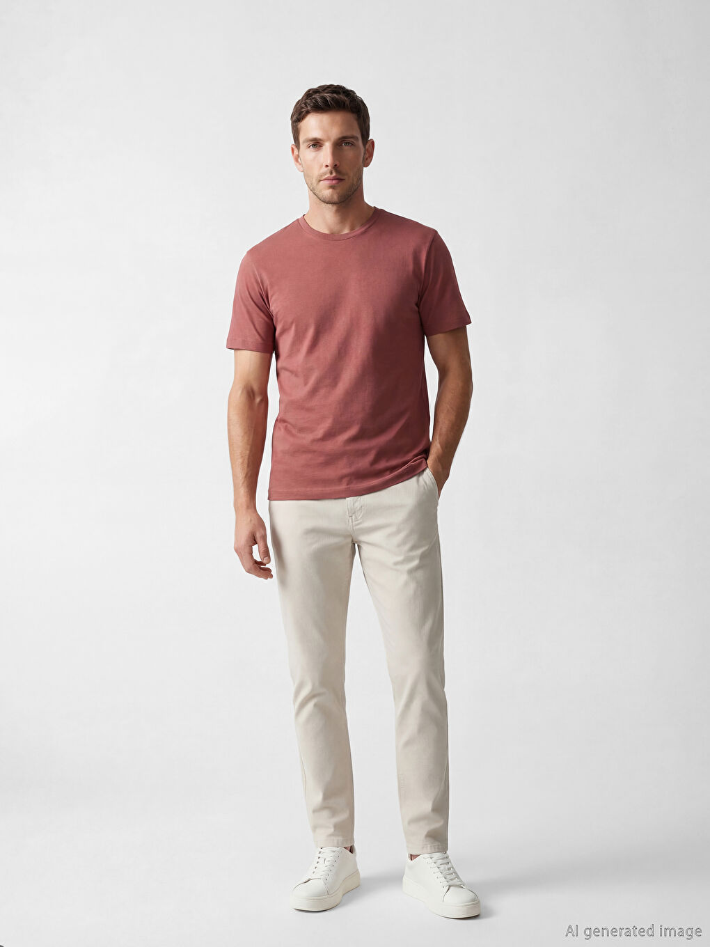 تيشيرت أساسي بقصة عادية من قطن 100٪-1