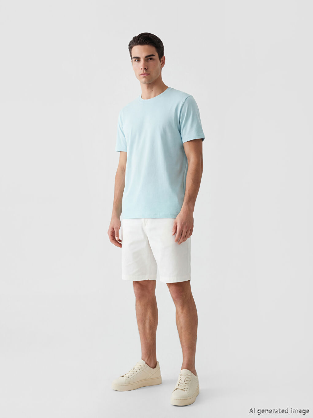 Mavi %100 Pamuklu Regular Fit Basic Tişört-1