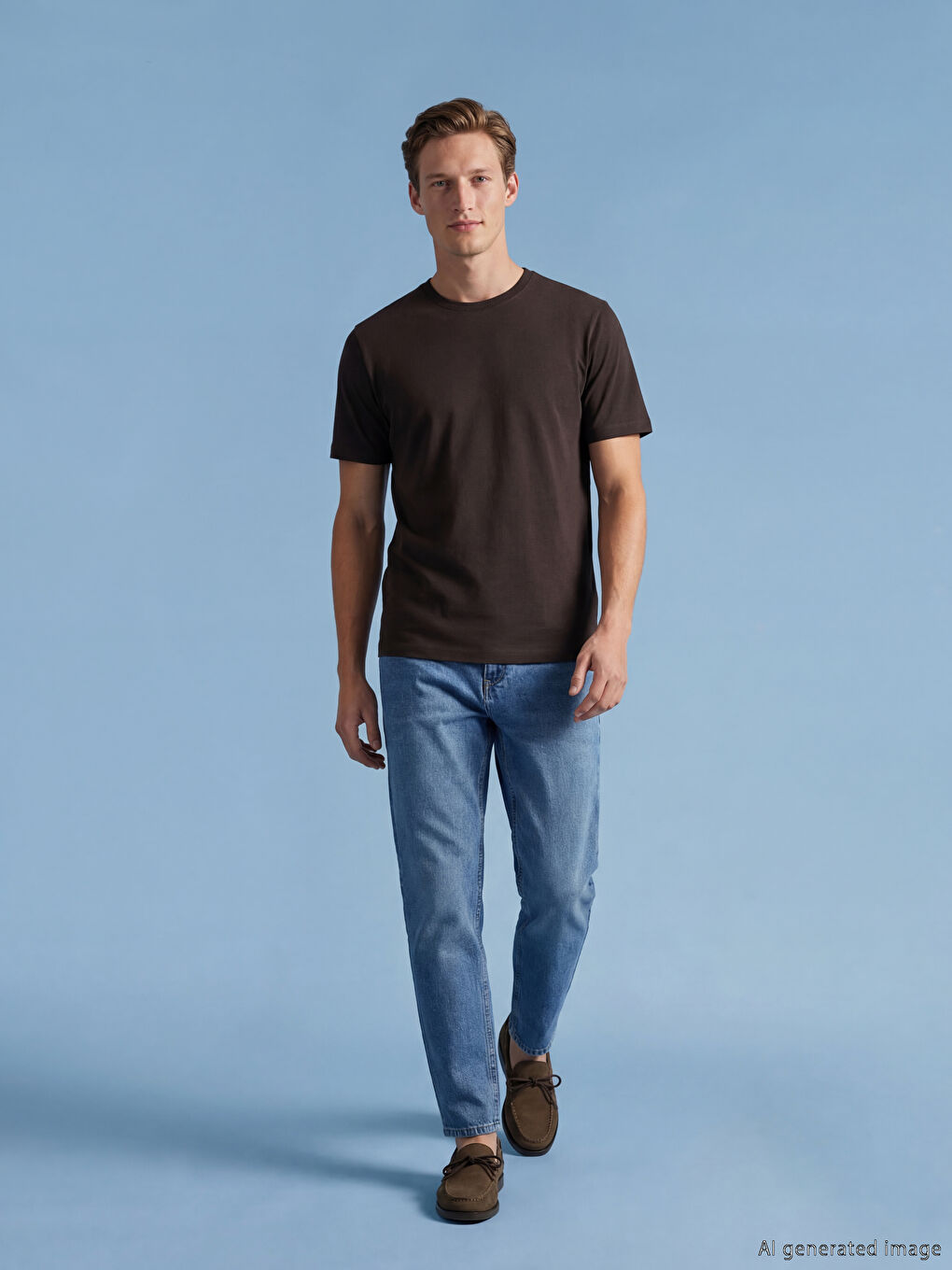 100% памук тениска с редовна кройка basic-1