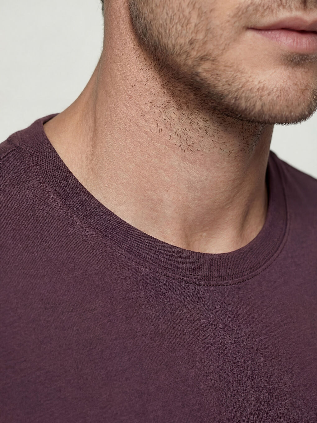 Mürdüm %100 Pamuk Regular Fit Basic Tişört-2