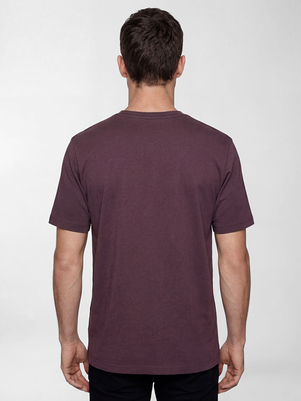 Mürdüm %100 Pamuk Regular Fit Basic Tişört-3