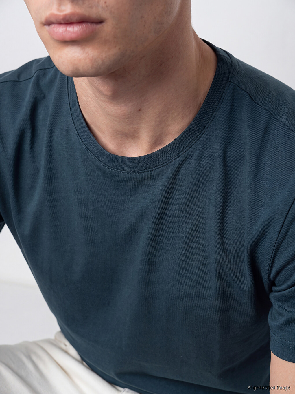 T-shirt Bazë I Hollë, Pëlhurë Penje, 100% Pambuk, Prerje E Rregullt-3