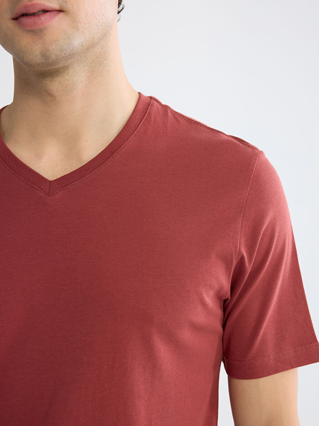 Men's V-Neck Jersey T-Shirt-2