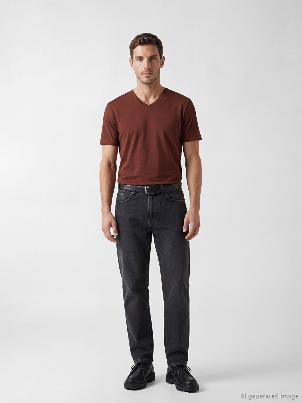 V Neck Jersey Men's T-Shirt-1