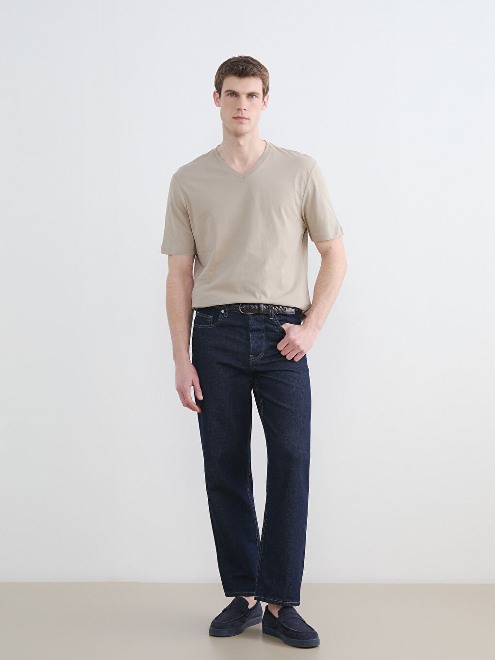 V Neck Jersey Men's T-Shirt-1