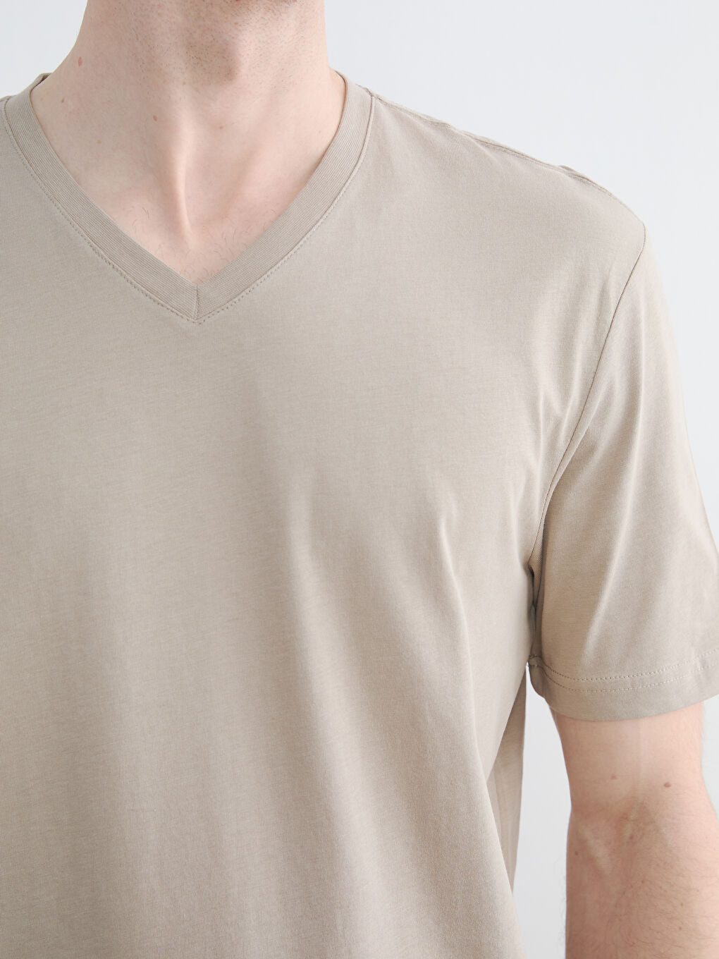 V Neck Jersey Men's T-Shirt-2