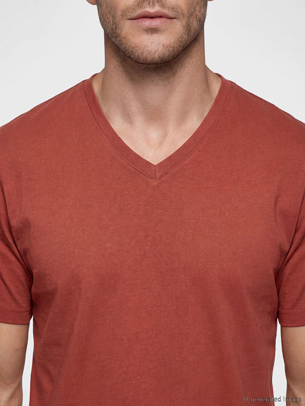 Tricou Bărbați Jerseu cu Decolteu în V-2