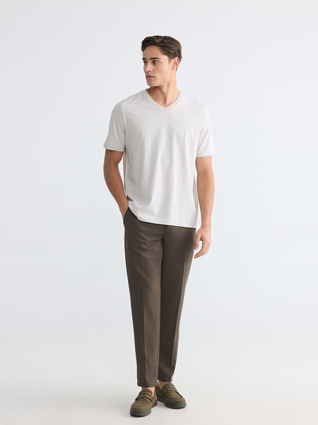V Neck Jersey Men's T-Shirt-1