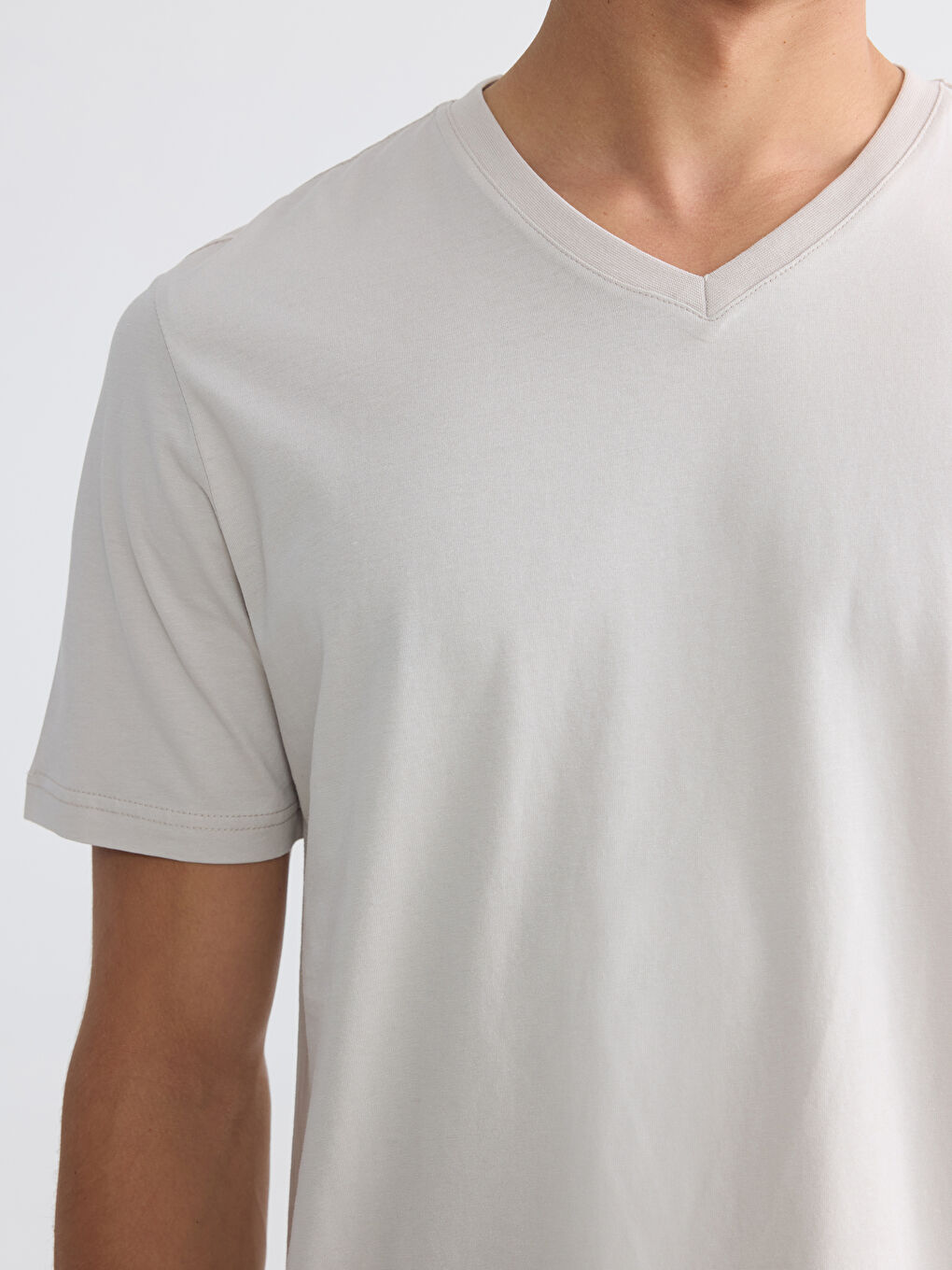 V Neck Jersey Men's T-Shirt-2